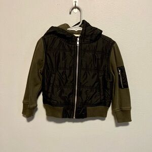 Tucker + Tate Summit Crest Jacket with Hood, Black/Forest Green - Size 2 (VGUC)